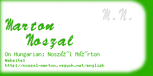 marton noszal business card